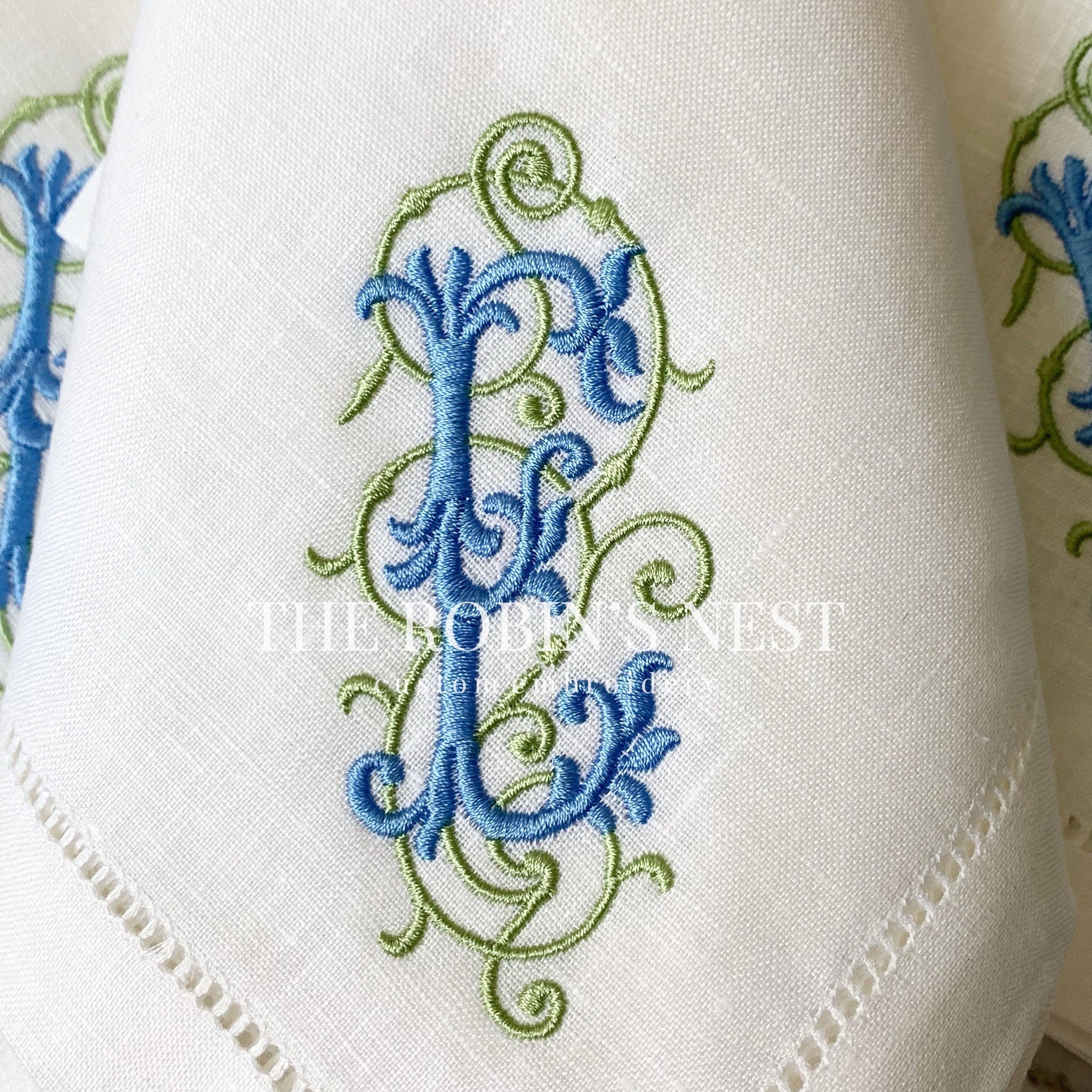 The Robin's Nest Embroidery Dinner Napkin