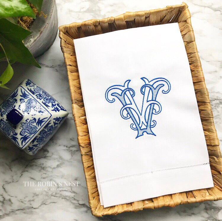 The Robin's Nest Embroidery Guest Towel